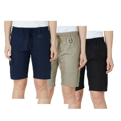 Womens Elwood Elastic Utility Shorts Cargo Phone Pocket Work Tough Comfy EWD602- Bannav S Bannav LLC